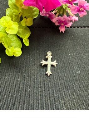 James Avery Silver Cross Charm with Decorative Tips